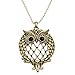 Owl Magnifier Magnifying Glass Sliding Top Magnet Pendant Necklace, 30" (Gold Tone)