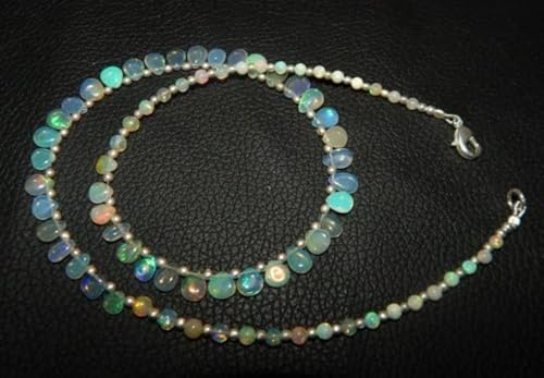 Opale d'Éthiopie véritable contre les reflets ternes, perles en fil de 44cm