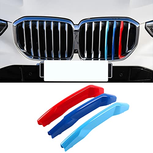Image of M-Colored Stripe Grille Insert Trims for BMW Accessories, ABS Car Accessories for BMW Grill Stripes X5 G05 2019-2023 Without Night Vision 7-Beam