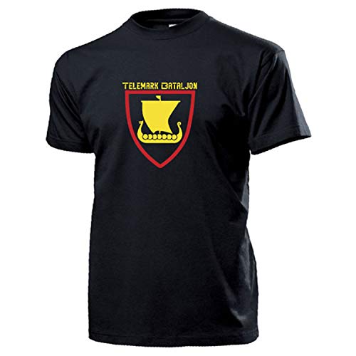 T-shirt télémark bataljon norges forsvar avec insigne de bateau viking noir