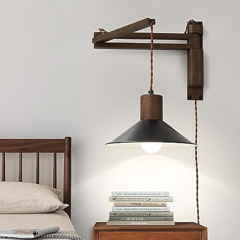 Maesta Vintage Wood Plug-in Wall Sconce Cover