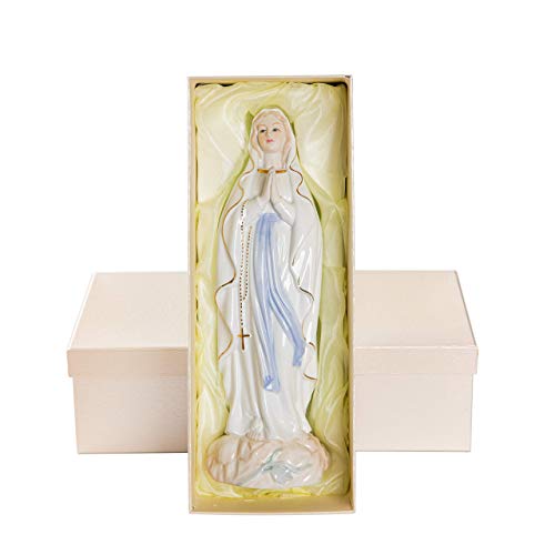 Estatua Virgen María en cerámica 11.8 x 3.9 pulgadas miniatura 4