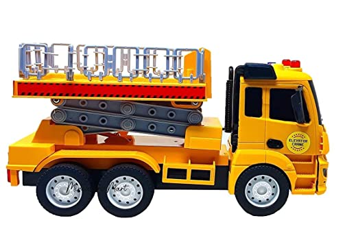 Image of Crackles Remote Control Big Stairlift Truck for Kids - Realistic RC Construction Vehicle with Functioning Lift, Lights, Sound Effects & USB Rechargeable Battery - for Boys & Girls Ages 8+