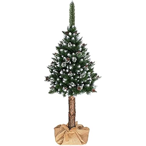 SPRINGOS Weihnachtsbaum künstlicher Diamant Kiefer Baum Naturstamm 220 cm Premium Qualität Cover