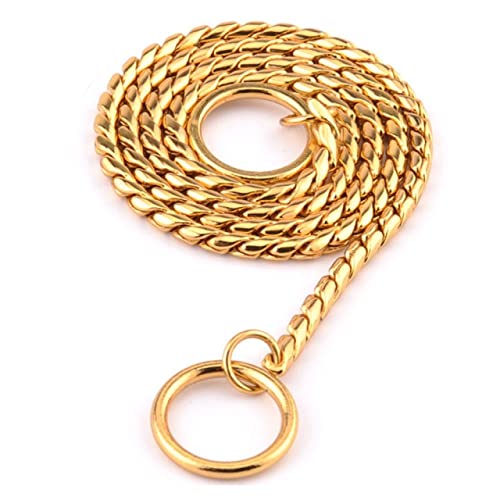 VIXDA Snake Chain Dog Choke Collar Stainless Steel Puppy Pet Show Metal Slip Choker Collar Chain Training Walking for French Bulldog