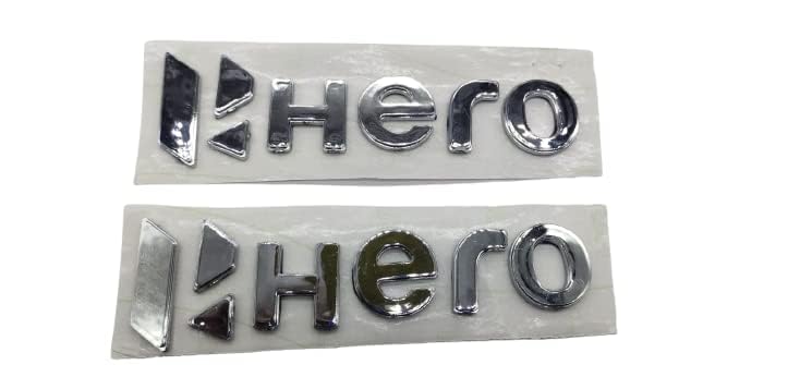 AUTOPLEX 3D Chrome Logo Emblem for Hero Bikes - Standard Size