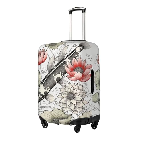 Travel Luggage Cover Anti-Scratch Suitcase Cover Protector Elastic Thicken Luggage Protector Washable Baggage Covers Fish Japanese Carp Suitcase Sleeve Fit 18-32 Inch Luggage Medium2
