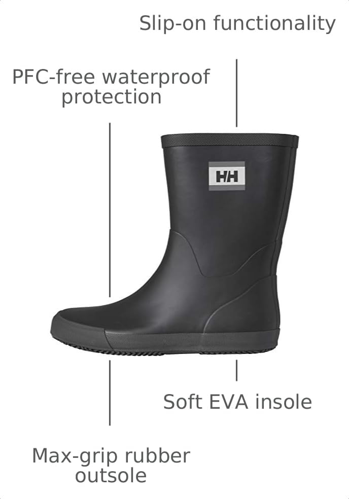 Image of Helly Hansen Nordvik 2 | Low Waterproof Rubber Upper, EVA Comfort Insole & Rubber Traction Outsole, Slip-on Deck Boots for Rainy Days