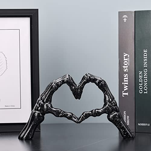 Lccck NO Black Hand Gesture Desk Statues Love Ornaments,Skull Couple Statue thumb #3