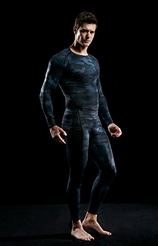 TSLA Men's Cool Dry Fit Long Sleeve Compression Shirts, Athletic Workout Shirt, Active Sports Base Layer T-Shirt, Athletic(mud11) - Camo Black, Small - Thumbnail 7