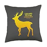 Grand Teton National Park Wyoming Pocket Logo Deer 2 Sided Throw Pillow