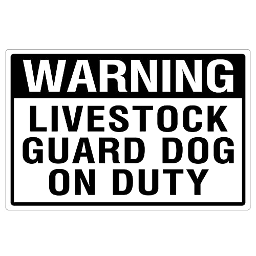 Aihesui Aluminum Warning Metal Sign Livestock Guard Dog on Duty Farmhouse Notice Caution Signage for Farm Barn Yard Gate Door Indoor Outdoor Security Sign Dog Warning Sign