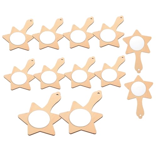 OSALADI Unique Boys and Girls Decorative Mirrors 12pcs Handmade Mirror Blank for DIY Craft Toy