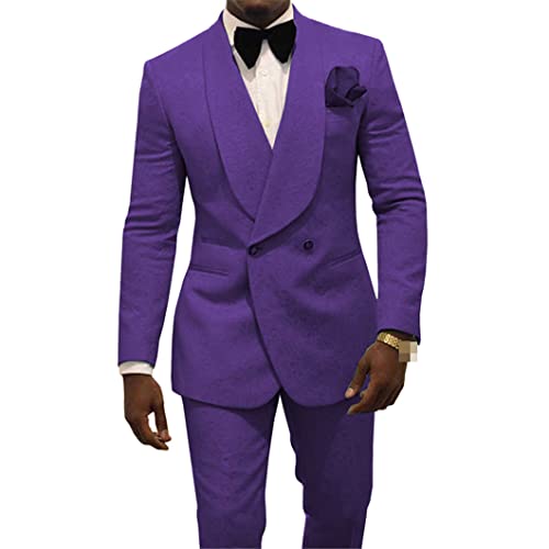 Slim Fit Herren Anzüge für Hochzeit Bräutigam Smoking 2-teiliges Set Jacke Hose Abschlussball Bühne Gleiche 3 XXL – Bild 6