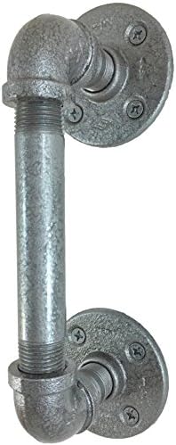 Urban Industrial Decor Pipe Door Handle (7.5", Hammered Pewter)