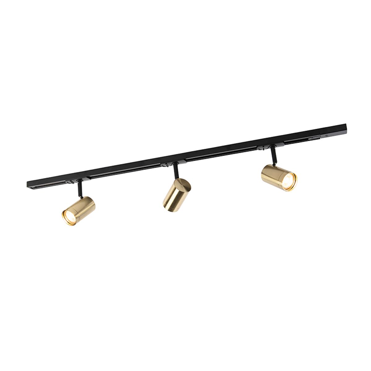 Qazqa jeana - Système sur rail spot luminaire plafond, plafonnier compatible pour led - 3 lumière - L 100 cm - Noir et Or - Moderne - éclairage intérieur - Salon I Chambre I Cuisine I Salle à manger