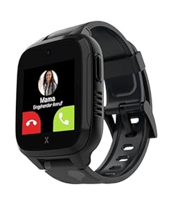 XPLORA XGO 3 - wasserdichte Telefon Uhr für Kinder - 4G, Anrufe, Nachrichten, Schulmodus, SOS-Funktion, GPS, Kamera und Schrittzähler - 2 Jahre Garantie (SCHWARZ)