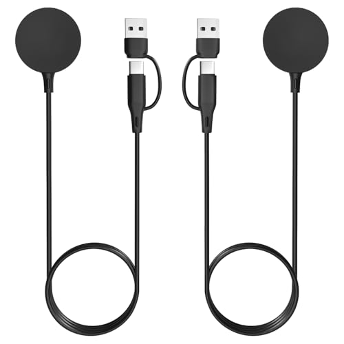 Sinoacc 2-Pack for Samsung Watch Charger Compatible with Galaxy Watch 8/8 Classic/Ultra/7/6/6 Classic/5/5 Pro/4/3/Active 2/1/Fe 3.3Ft USB A Type C Magnetic Fast Charging Cable Dock