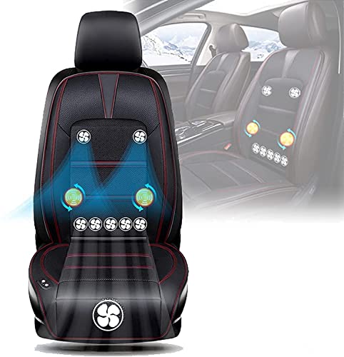 Image of 12V Ventilated Seat Cushion Cooling Car Seat Cushion with Comfortable Massager 8 Fans Adjustable 3 Cooling Levels for Summer Driving Perfect for Summer Road Car