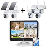 Wireless Security Camera System Outdoor: Dual Lens WiFi6 & 10x Zoom 6PCS PTZ Dome Camera with 12.5" Monitor 10CH Expandable NVR, WiFi Color Night Vision 2-Way Talk Motion Track 1TB HDD -  ZHXINSD