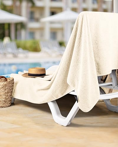 Gräfenstayn LAYNENBURG Premium Frotteedecke 150x200 cm - 100% Baumwolle - dünne & leichte Sommerdecke - Baumwolldecke als Sofa-Decke & Bettdecke - Frottierdecke & kühlende Sofa-Decke (Creme)