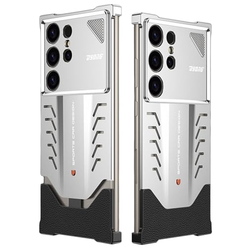 Coque sans cadre en métal pour Samsung S24 Ultra aluminium rigide bumper argent antichoc