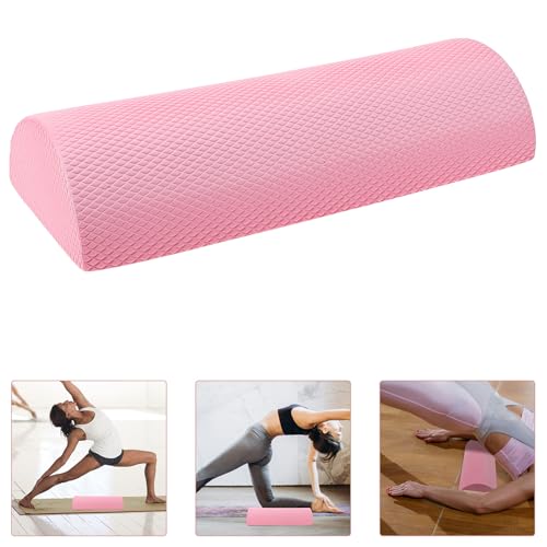 Half Foam Roller para Yoga y Pilates, Rodillo Masaje Muscular para Fuerza de Espalda y Núcleo, Herramienta Portátil de Equilibrio para Entrenamientos en Casa, Rosa Sakura 30X6.3Cm miniatura 7
