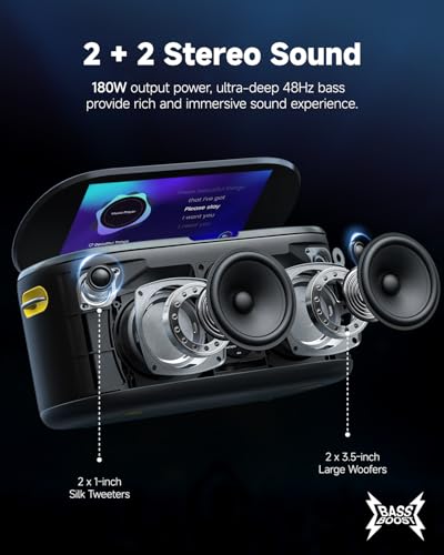 Ikarao SHELL S1 Smart Karaoke Machine, Built-In 10.1 Inch Screen Lyrics Display For Adults Kids, 2 Auto Charging Wireless Microphones, Portable Bluetooth Speaker Pa System With Wifi, Hdmi For Home Tv Outdoor Party thumb #4