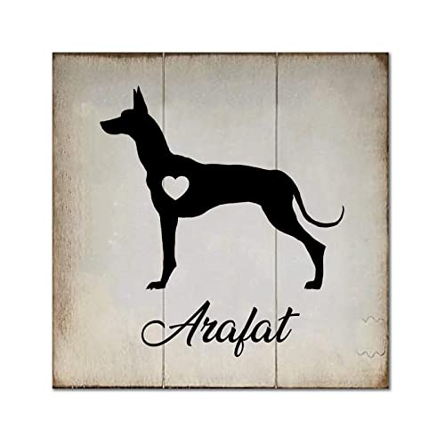 Plaque murale Briard personnalisée en bois de 30 cm pour décoration de salon rustique