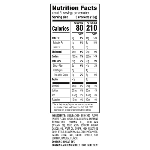 Image of RITZ Fresh Stacks Roasted Garlic Crackers, 8 Multi Snack Packs | Travel Snacks, Individually Wrapped