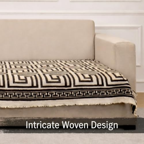 Image of STITCHNEST Premium Woven Sofa Cover 2 Seater | Modern Geometric Sofa Protector | Soft Fabric Sofa Sheet | Durable Living Room Furniture Cover