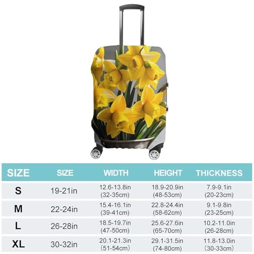 Bouquet of Daffodils Luggage Cover, Elastic Luggage Protector Fits 19-32in Suitcases, Washable & Anti-Scratch Suitcase Cover for Men Women M2