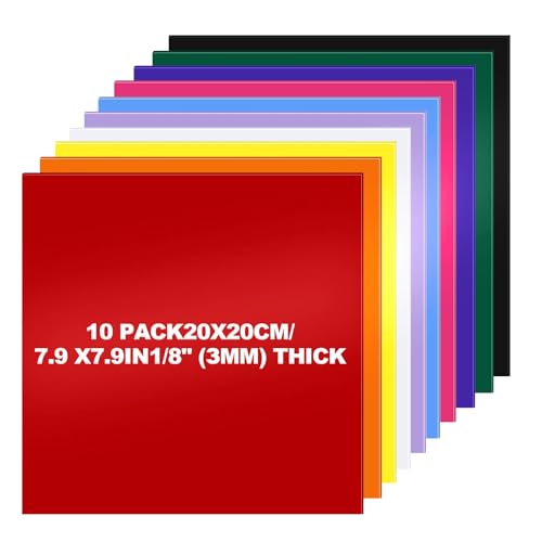 Placa De Plástico Acrílico, Láminas De Fundición De Color, Láminas De Corte Por Láser Para Manualidades De Joyería, Artesanía, Marcos De Fotos, Carteles, Proyectos De Exhibición (10)