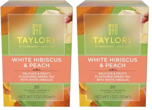 Taylors of Harrogate White Hibiscus & Peach, Green Tea Individually