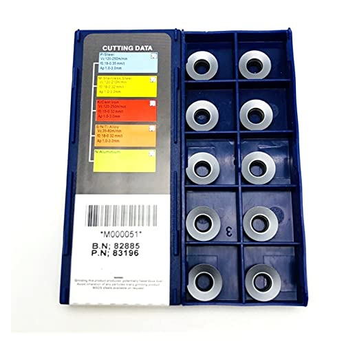 SYHML-SHOP Insertos De Carburo 10 Piezas RDMT1204 MO RDMT10T3 MO LT30 Inserto De Fresado De Carburo Herramienta Profesional De Procesamiento De Acero (Angle : RDMT1204 MO LT30)