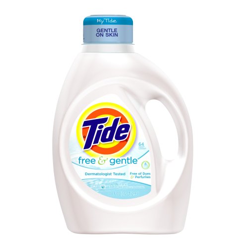 Image of Tide Free And Gentle Liquid Laundry Detergent 64 Loads 100 Fl Oz (Pack of 4)