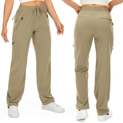 Image of Q - RIOUS Women's Parachute Pants Quick Dry Lightweight Safari Pants Zipper Pockets