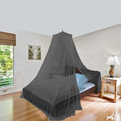 Just Relax Decorative Elegant Bed Net Canopy Set Including Full Hanging Kit, Ideal For Indoors Or Outdoors, Intended For Covering Beds, Cribs, Hammocks (Black, Twin/Full) #TOP1