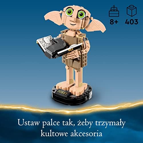 LEGO 76421 Harry Potter Skrzat domowy Zgredek, Ruchomy Model Figurki Kultowej Postaci, Zabawka dla Dzieci i Dekoracja Pokoju, Prezent dla 8-letnich Dziewczynek, Chłopców, Nastolatków
