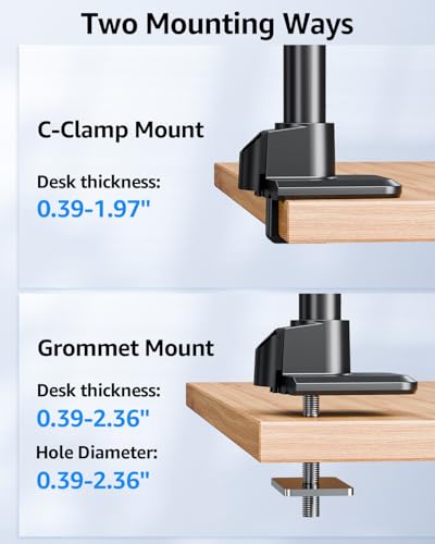 Image of MOUNTUP Heavy Duty Monitor Arm Fits 49 45 42 40 39 34 32 Inch Screens, Ultrawide Monitor Arm Holds 4.4-44 lbs, Monitors Stand for Samsung Odyssey G9 and More, Height Adjustable Mount, VESA Mount