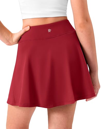 Lollgirl Girls Tennis Skirt with Pockets Pleated Athletic Skort Kids Golf Running School Uniform 2-in-1 Skirts Size 5-15YRed 7-8 Years