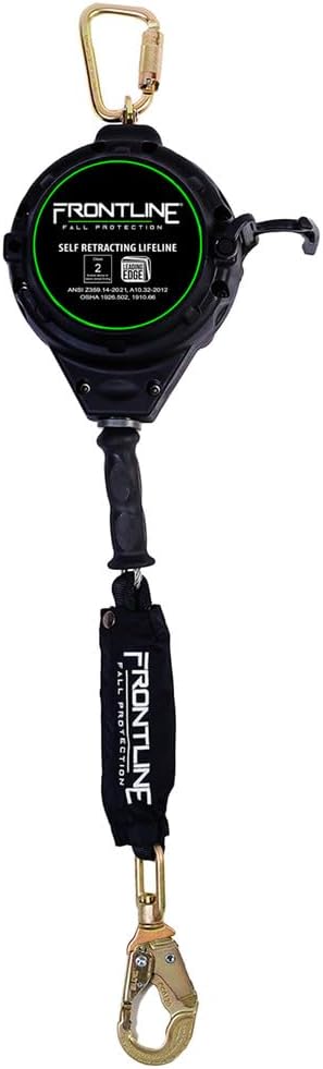 Frontline RPGCLE50' Leading Edge Cable SRL with Carry Handle & Tagline | Durable Thermoplastic Housing | Ergonomic Design | High Strength Components | ANSI & OSHA Compliant (1 Pack)