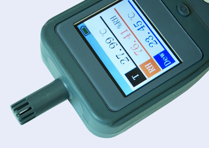 Dewpoint Meter Dew Point Instrument Ambient Thermometer Handheld with Six Measurement Parameters Ambient/Dew Point/Wet Bulb Temperature, Relative/Absolute Humidity and PPMv