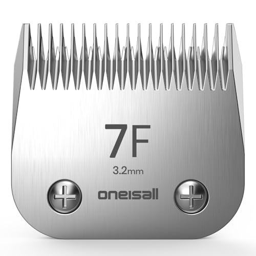oneisall Professional Dog Grooming Clippers Replacement Blade Ultra Edge Dog Clipper Blade Constructed of Carbonized Steel Resists Heat & Rust with Long-Lasting Sharp Edges(7FC)