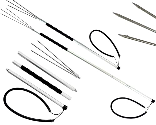 47\" Adjustable Length Spear - 4 Piece Travel Ready - Lightweight Aluminum & Stainless Steel Construction - Lionfish, Frog & Flounder Gigging (47\" Lionfish Travel Spear, Full Spear)