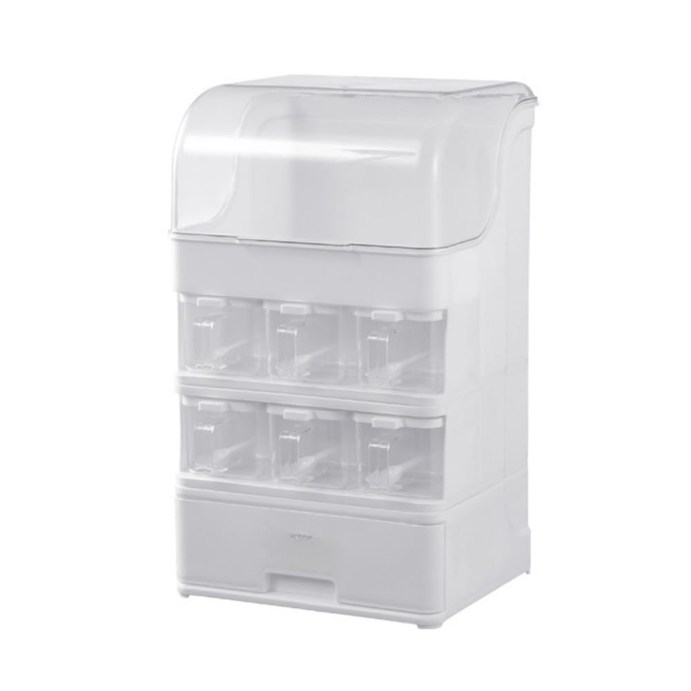 Nizer - Portaspezie multifunzionale con cassetti, in plastica resistente, per cucina e sala da pranzo, 30 x 24,4 x 51,1 cm, soluzione ideale per condimenti e salvaspazio