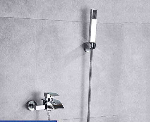 Robinet de bain-douche chromé mural avec valve de douche extérieure - 2