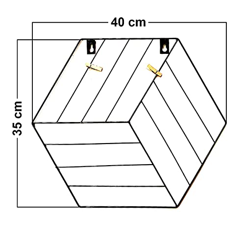 Image of Art Street Hexagon Shape Set of 2 DIY Metal Photo Grid Wall for photo hanging, wall decoration and display (size- 35 x 40 cm) -Photo clips included