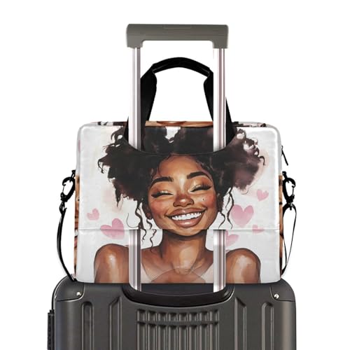 Maletín portátil ALAZA negro con estampado rosa miniatura 4