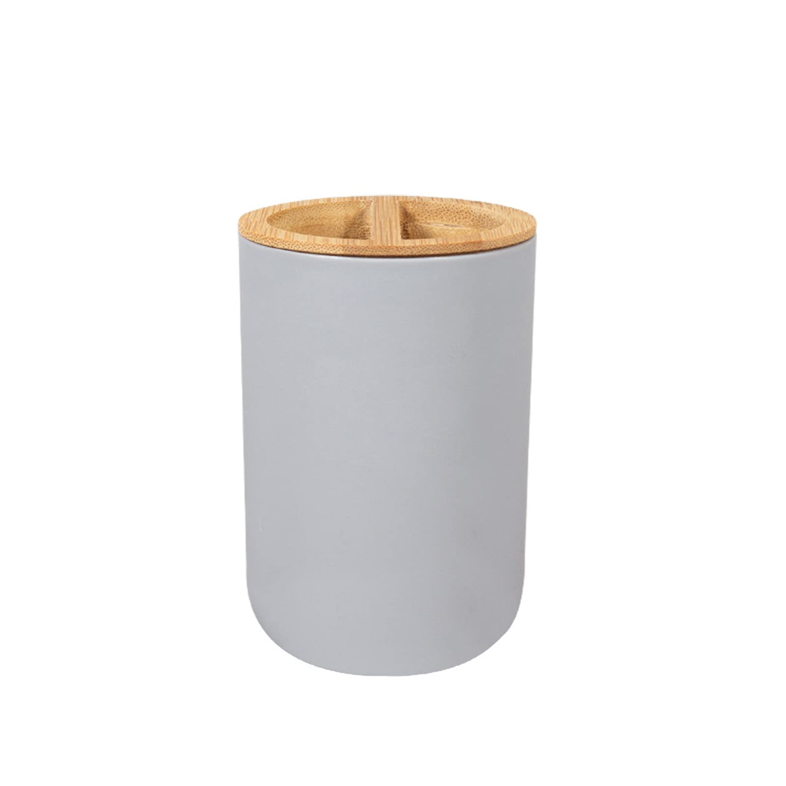 Juegos de Accesorios de baño, Simple Madera Acesorios Cuartos de Baño 4 Piezas con Dispensador Jabon Baño, Jabonera Baño, Porta Cepillo de Dientes, Bandeja, para Champú Gris/Blanco/Negro